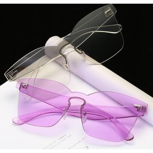 Transparent Women Sunglasses One-piece Fashion Sun Glasses for Female Male Oversized Large Face Decoration Vintage Retro Uv400