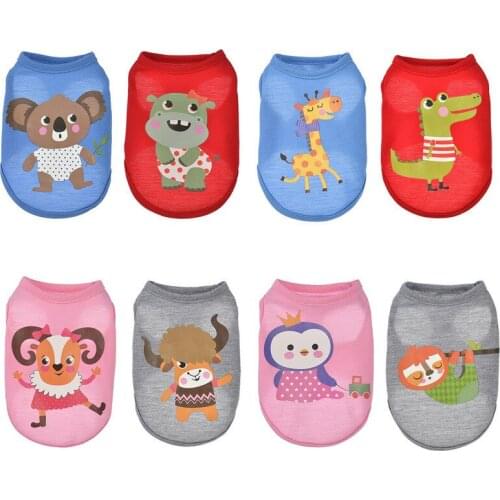 PUOUPUOU Summer Dog Clothes Breathable Print Pet Dog Clothing Vest for Small Medium Dogs Jacket Coat Cotton Pet Clothing XS-2XL