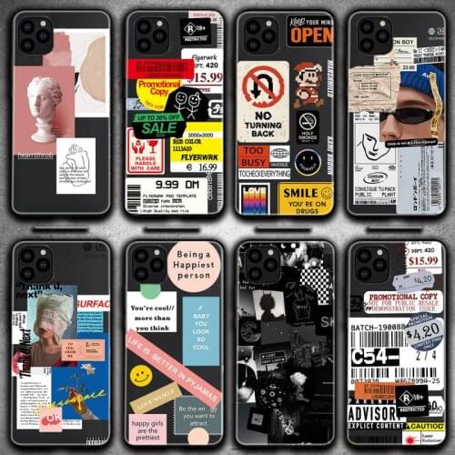 Retro Funny Bar Code Label Phone Case For Iphone 6 6s 7 8 Plus XR X XS XSmax 11 12 Pro Mini Max