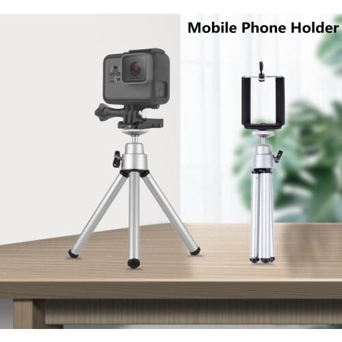 Foldable Mini Tripod for Phone Holder Non-slip Stand with Mobile SmartPhone Clip Phone Tripod for Xiaomi Huawei Gopro Camera