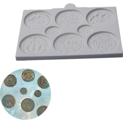 Treasure Coins Silicone Cake Mold for Fondant Cake Decorating, Cupcakes, Sugarcraft, Cookies, Candies and Clay Bakeware Tool
