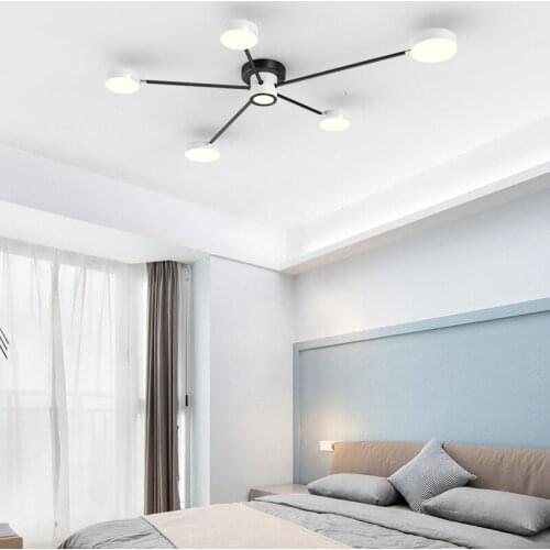 Modern LED Pendant Lights For Dining Room Black Rings Circle Living Bedroom Hanging Lamp Fixtures With Remote Control Luminaire