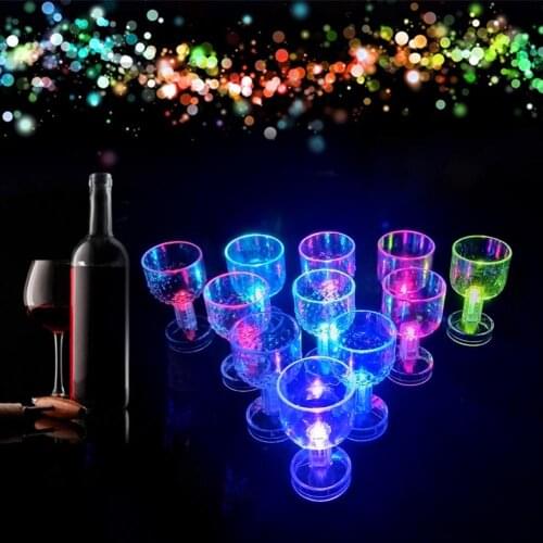 50ml LED Flashing Color Change Water Activated Light up Beer Whisky Drink Cup Smooth design drink glass cocktail party novelty