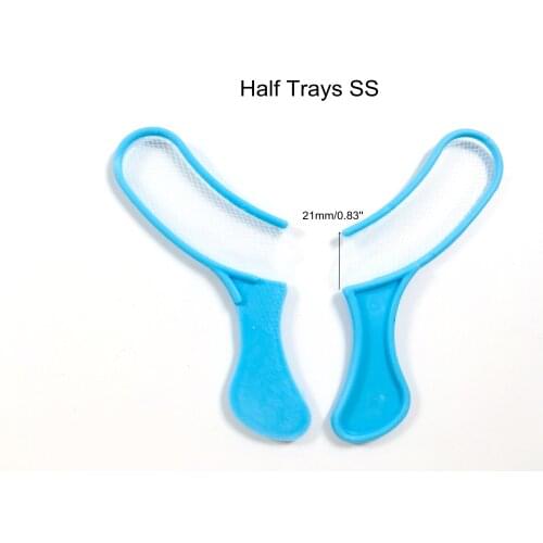 Dental Bite Impression Trays Triple Registration Blue Denture Tray Net Half SS