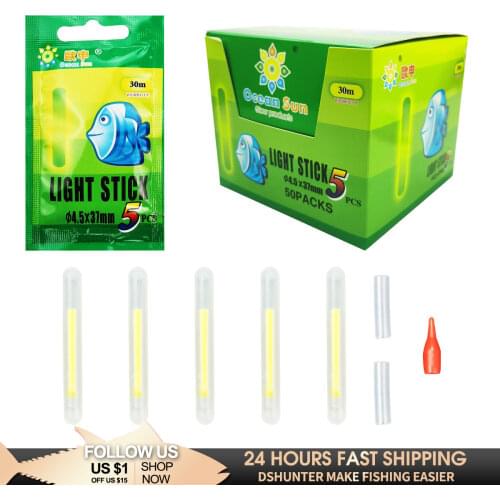 5/25/50 PCS Fishing Float Fluorescent LightstickLight Night Float Rod Lights Dark Glow Stick Useful Fishing/Party 4.5*37mm
