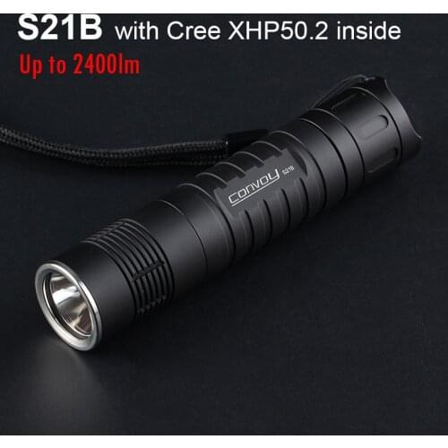 High Powerful Led Flashlight Convoy S21B with XHP50.2 Led Lanterna Torch Flash Light 21700 Linterna Camping Fishing Work Lamp