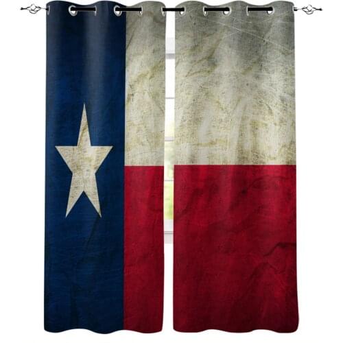 Window Curtain Flag Star Red Blue Blackout Curtain for The Bedroom Living Room Kitchen Curtain Panel Study Blackout Curtain