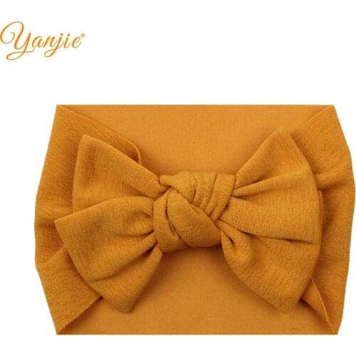 YANJIE Classical European Rib Double Tied Hair Bow Texture Headband 2021 Custom DIY Hair Accessories For Girl Head Wrap Headwear