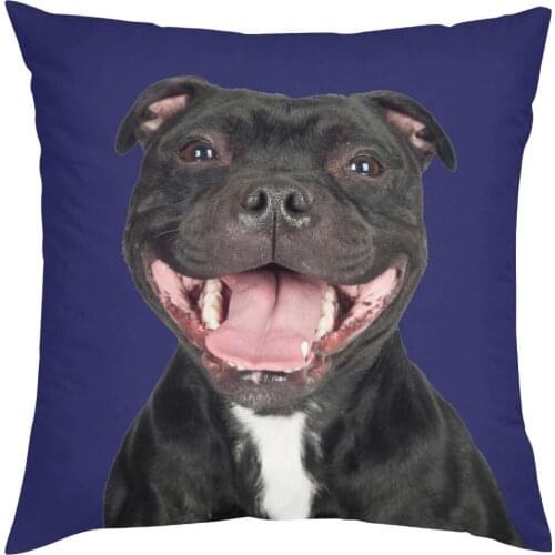 Funny Staffordshire Bull Terrier Dog Laughing Staff Weapons Throw Pillow Slip Staffie Pillowcase New Puppy Dogs Presents Design