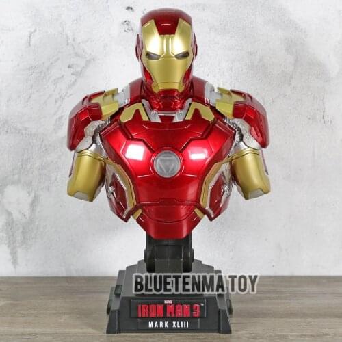 Iron Man 3 MARK 43 1/4 Scale Limited Edition Collectible Bust Figure Model Toy with LED Light