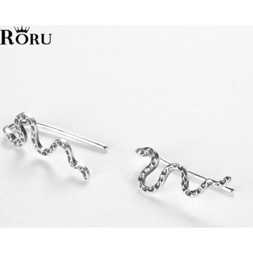 S925 Sterling Silver Small Snake Stud Earrings Drop Retro for Women Crystal Piercing Earring Jewelry Pendientes 2021 New Arrival