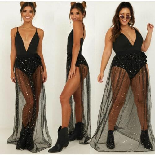 Women Swimwear Bikini Beach See Through Fashion Lovely Sarong Wear Cover Up Swimsuit Wrap Chiffon Skirt
