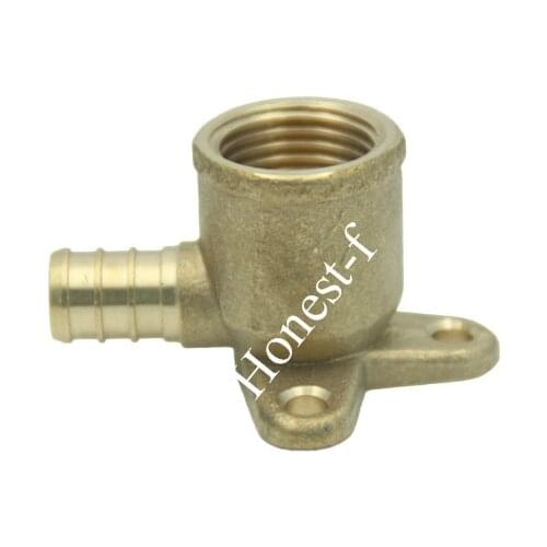 1/2" PEX x 1/2" FPT Drop Ear Elbow, Brass Crimp PEX Fitting