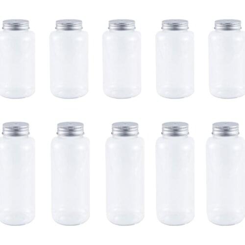 10pcs PET Plastic Bottles Disposable Plastic Bottles PET Beverage Bottles Disposable Pet Beverage Bottle Opening Cover Pipette