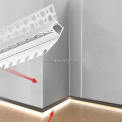 50 X1 M Sets/Lot Factory sale V type led aluminum profile 120 degree led strip aluminum channel for outer wall corner lights