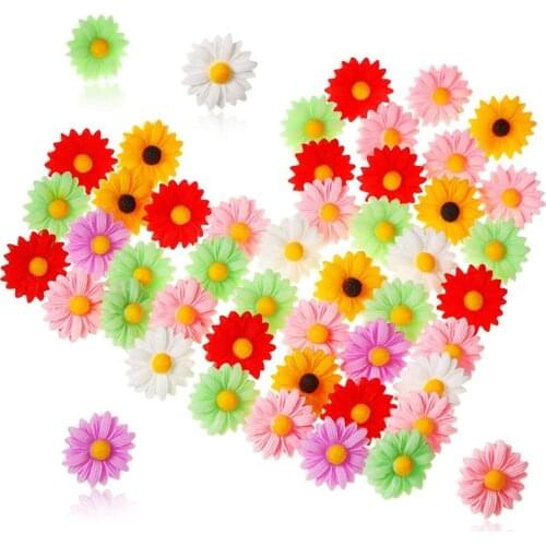 50 Pieces Flower Push Pins Decorative Daisy Push Pins Colorful Flower Thumb Tacks for Corkboard Photo Wall Memo Home