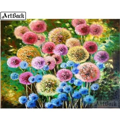 Full square drill 5d diy diamond painting dandelion landscape diamond embroidery 3D mosaic crafts for home decoration painting