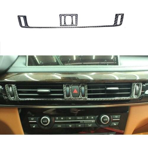 Car accessories 2pcs 100% Carbon Fiber Center Air Outlet Panel Cover Trim For BMW X6 F16 2015-2017 & X5 F15 2014-2017