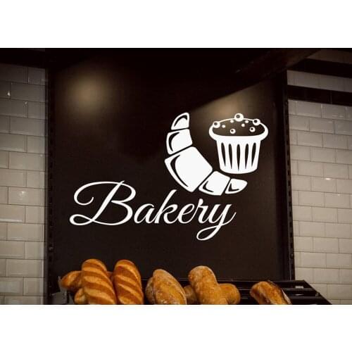 Bakeshop Sign Wall Window Decals Removable Interior Decoration Cupcakes Bread Pastry Shop Vinyl Wall Stickers Posters D580
