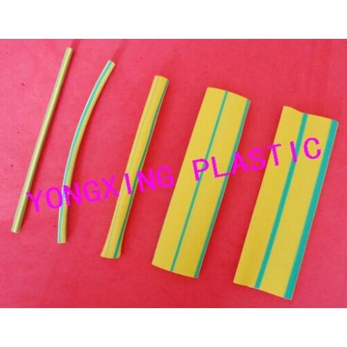 Freeshipping 1/25 to 3/8inch(1mm to 10mm)Polyolefin Heat Shrink Tubing Sleeving Wire Cable shrink ratio 2:1 yellow-green color
