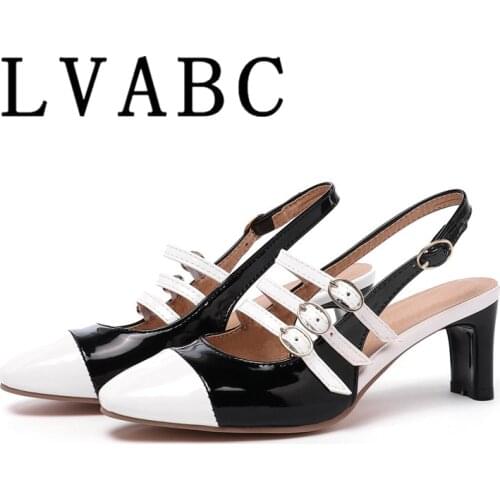 2019 spring hollow Fine heel sandals high-heeled shallow mouth pointed pumps shoes women Female sexy high heels large size mujer