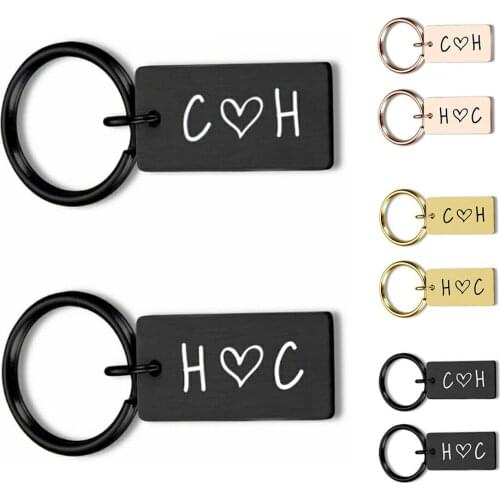 Customized Couples Keychain Anniversary Valentine Day Gift Boyfriend Girlfriend Keyring Husband Women Men KeyChain