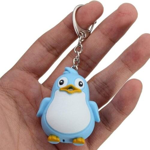 Creativity Fashion Cute Animal Penguin LED Light Vocal Light Keychain Pendant Mobile Phone Bag Gift Creative Gift Holiday Gift