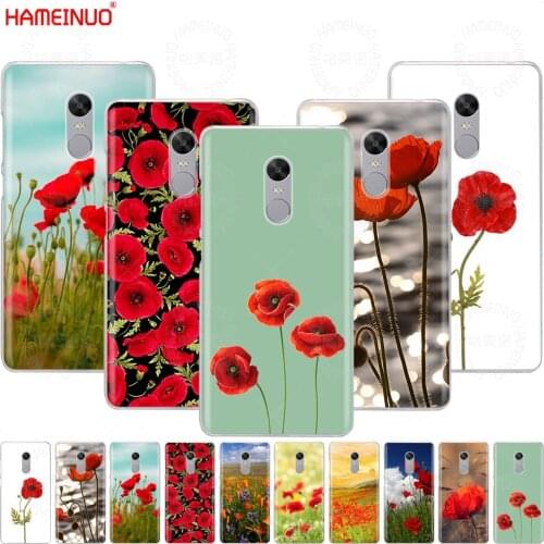 HAMEINUO Red Poppies On Black Style Cover phone Case for Xiaomi redmi 5 4 1 1s 2 3 3s pro PLUS redmi note 4 4X 4A 5A
