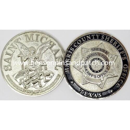 Custom zinc alloy two tone 3D gold and silver angel coins
