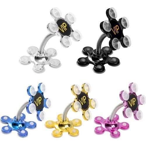 Flower Magic Suction Cup Car Phone Stand 360 Rotatable Holder Mount Random Color Magnetic Function Without Stickers No Trace