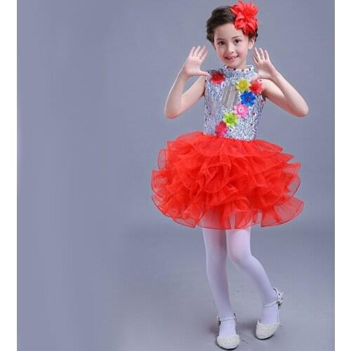 Childrens costumes small host performance clothing girls princess dress catwalk models stage performance clothing girls tutu