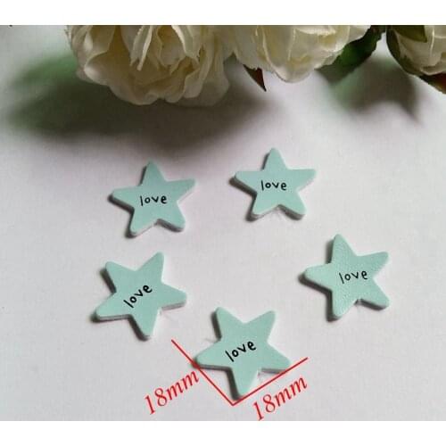 50pcs/lot PU Leather Garment Labels star shape Hand Made print 'love' Apparel accessories