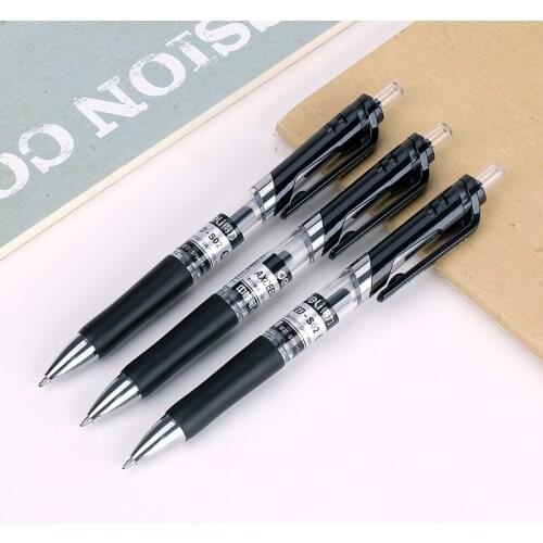 12pcs with press Gel pen S02 black signature pen ink 0.7mm import business office