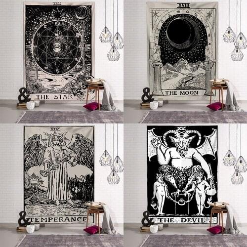 Mandala Tapestry Wall Hanging Witchcraft Hippie Beach Throw Rug Carpet Sun Moon Tapestries Bohemian Home Art Psychedelic Decor