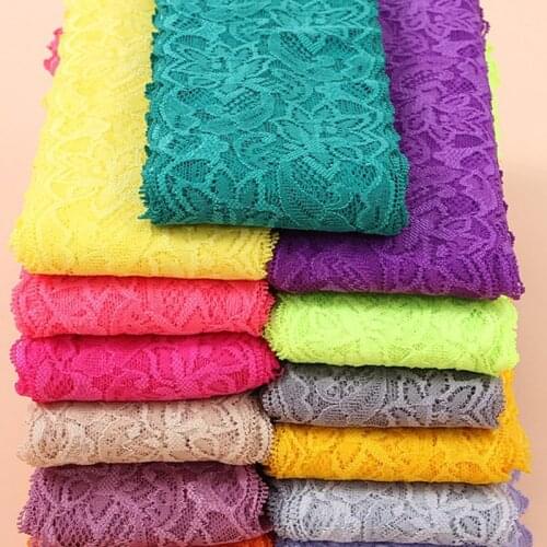 HL 1 Yard 8CM Width Lace With Elastic Wedding Dress Knitted Spandex DIY Clothing Underwear Sewing Accessories HB001