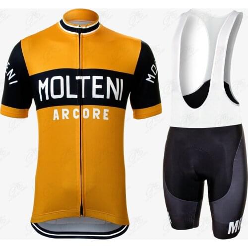 Classic 1976 Retro Cycling Jersey Set Men Summer Bicycle Pro team Clothes Racing Bike Clothing Breathable Gel Pad Bib Shorts kit