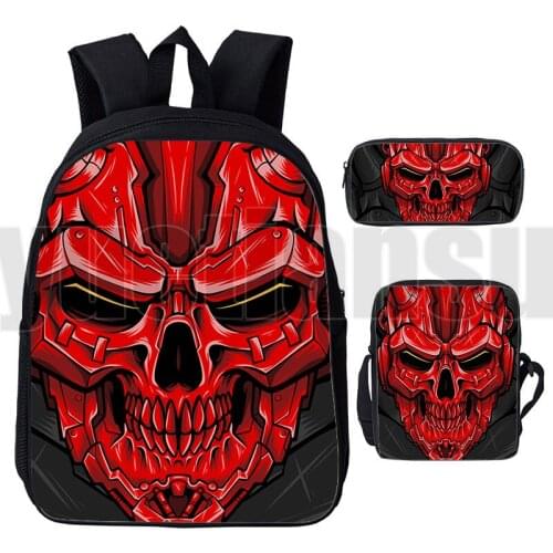 Colorful Abstraction Animal Tiger Wolf Dragon Diy Backpack Terror Skull Ghost Shoulder bag School Bag Boy Girls Lion Pencil case