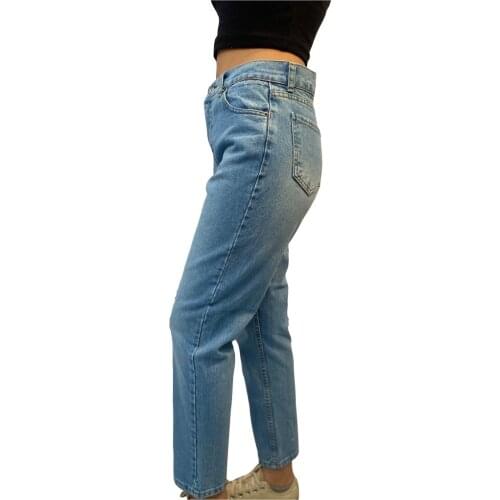 LAZERLİ MOM JEAN PANTALON-DARK ICE