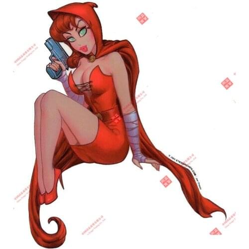 Little Red Riding Hood Pinup Girl Girl Snguns Vinyl Car Decal Decoration Laptop