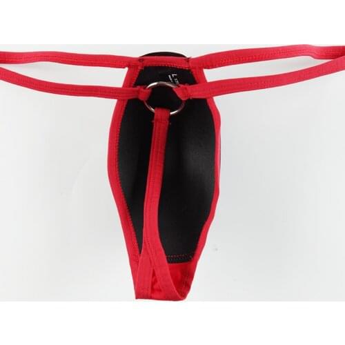 Men Sponge Cup Unique Briefs Underwear T-Back Front Enlarge G-String Thongs Sexy Enhancing Pad Male Panties