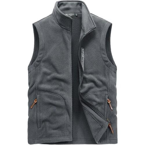 Mens Fleece Vest Jackets Spring Outdoor Hiking Fishing Cycling Bikers Waistcoat Casual Windbreaker Insides Leisure Chaleco 5XL