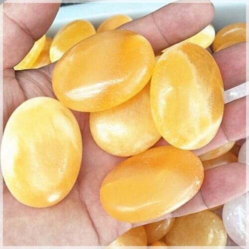 Nature yellow jadee stone NO Hole size 44x35mm for stone balls collections jewelry display or craft decoration black obsidian