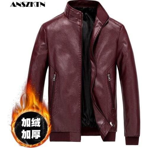 ANSZKTN New Arrivals Men New Casual Man Warm Genuine Leather Coat Plus Size male Leather Jackets Men Quality Sheepskin Jackets