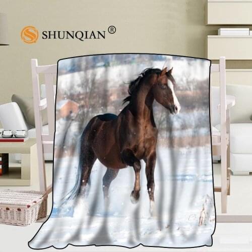 Custom Horse Blanket Blending Fabric 56x80inch 50X60inch 40X50inch Sofa Bed Throw Blanket Kid Adult Warm Blanket