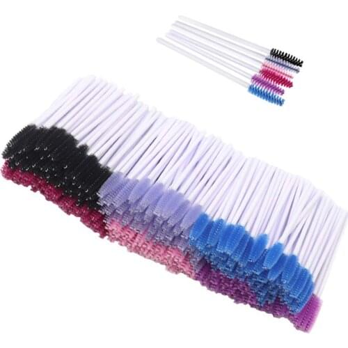 1000 Pack Disposable Eyelash Brushes Mascara Wands Bulk for Extension Lash Brush Wand Applicator Makeup Tool Kit-White Stick