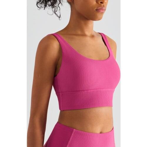 Fitness Sexy Yoga Sports Top Tights Vest Workout Beauty Bra Running Push Up Crop High-strength Beauty Back Ribbed Gym Clothing