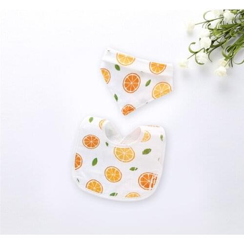 Orange Patterns Baby Bib Waterproof Headscarf Baby Girl Boy Bib & Snoring Cloth Baby Clothing Products 3 Styles Optional