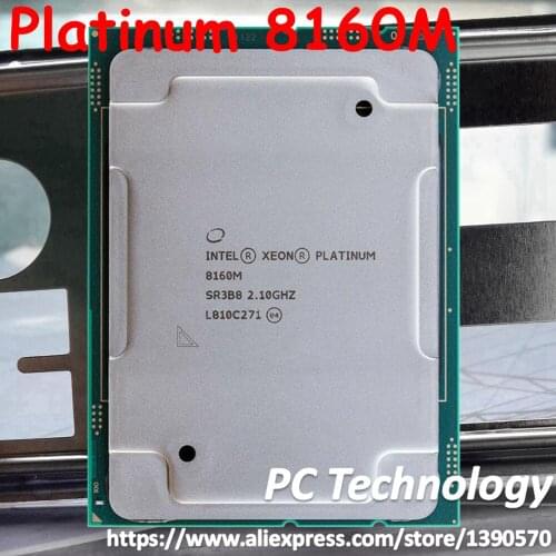 Original Intel Xeon Platinum 8160M CPU QS Platinum8160M Processor 33M Cache 2.10GHz 24-cores 150W LGA3647 CPU free shipping