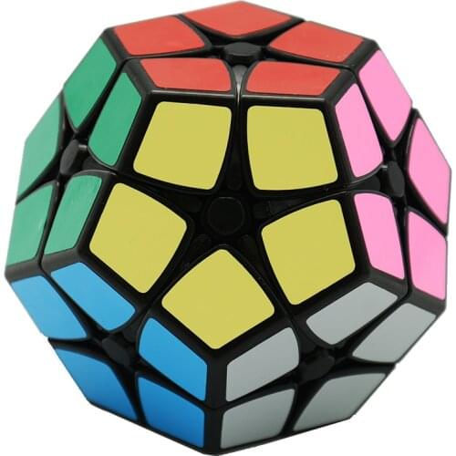Shengshou 2x2Megaminxed PVC Sticker,Black 2x2 Cubo Sengso Professional Dodecahedron Cube Twist Puzzle