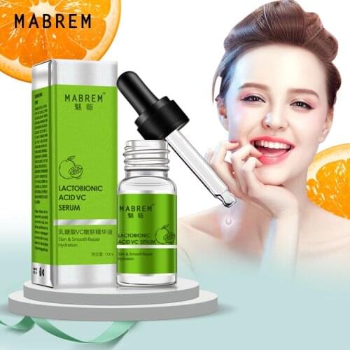 MABREM Vitamin C Face Serum Anti-wrinkle Moisturizing Whitening Shrink Pore Brightens Skin Tone Smooth Repair Essence Care 10ml